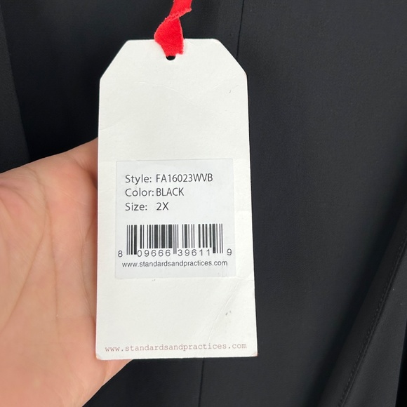 Standards and Practices wrap maxi dress plus size 2X black chiffon FLAWED - Picture 10 of 15